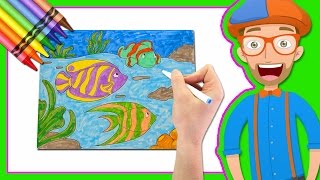 Learn Colors by Drawing with Blippi  Coloring Book [upl. by Anett777]