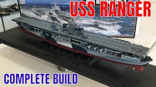 Building The Trumpeter 1350 USS Ranger CV4 aircraft carrier with US Navy dazzle camouflage [upl. by Eijneb]