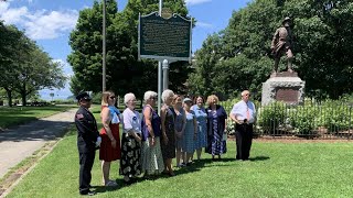 Historic marker placed in Battery Park to remember revolutionary war soldiers [upl. by Nosauq]