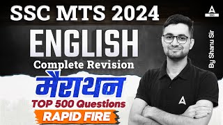 SSC MTS 2024  SSC MTS 500 Questions Complete English Revision Marathon By Shanu Sir [upl. by Eva]