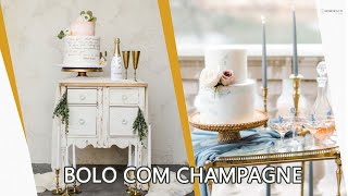 BOLO COM CHAMPAGNE FESTA DE CASAMENTO SIMPLES E ECONÔMICA [upl. by Figone643]