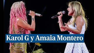 Amaia Montero reaparece tras dos años fuera de los escenarios y canta Rosas junto a Karol G [upl. by Giustina]