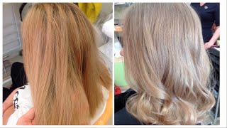 HOW to GET PERFECT ASH BLONDE HAIR FROM YELLOW   hair bleaching  ENG  cold blond  light brown [upl. by Clo]