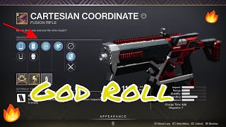 GOD ROLL Cartesian Coordinate from Gunsmith on 1228  Destiny 2 [upl. by Bopp]