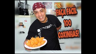 FAÇA 100 MINI COXINHAS com menos de meio kilo de trigo [upl. by Lyrradal]