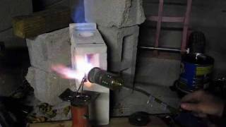 Homemade Fire Brick Propane Forge for heat treating [upl. by Anirahtak]