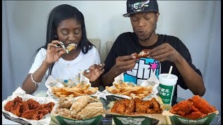 WINGSTOP CHICKEN WING MUKBANG Lemon Pepper Hot amp Honey BBQ [upl. by Dola]