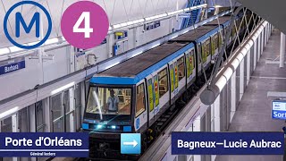 Paris Métro ligne 4  MP05  Porte dOrléans  Bagneux—Lucie Aubrac [upl. by Onibag]