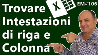 📌EM106 Trova lintestazione di riga o di colonna di una tabella incrociata [upl. by Weidar]