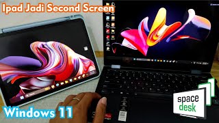 Tutorial Membuat Ipad  Tablet Sebagai Second Screen Laptop Dengan Spacedesk di Windows 1011 [upl. by Rudiger]