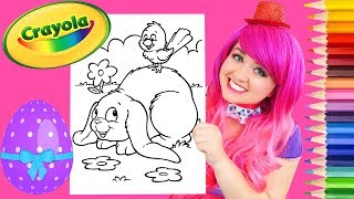 Coloring Easter Bunny amp Chicky Crayola Coloring Book Page Prismacolor Pencils  KiMMi THE CLOWN [upl. by Kan]