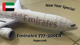 Emirates 777300ER  Papercraft Model [upl. by Nosnibor]