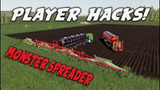 PLAYER HACKS  MONSTER SPREADER  Farming Simulator 19 PS4 Review FS19 [upl. by Bilicki]