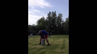 Hafthor Julius Bjornsson  Keg Toss 6 meters with 25kg keg [upl. by Iadrahc]