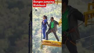 Bungee jumping heights Rishikesh Uttarakhand nature love trendingshirtsonamthakur roshaninandi [upl. by Yanad71]