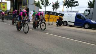 Tour de France 2015  Plumelec Team Lampre Merida  Arrivée Chrono par équipes [upl. by Jarin]