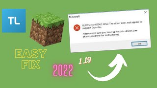 HOW TO FIX OPENGL ERROR 119 MINECRAFT TLAUNCHER OPTIFINE 2022 [upl. by Cirnek]