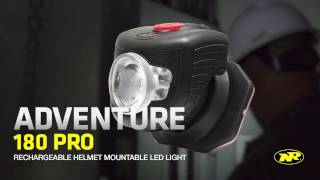 NiteRider Adventure 180 PRO  Rechargeable Helmet Mountable LED Light [upl. by Eenttirb]