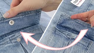 How to Install Snaps onto a Flap Pocket 👖 Customizing ReadyMade Cargo Jeans [upl. by Wynn]