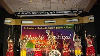 Traditional Raas Dance Performance  SSAC Amravati  Youth Festival 2024 PDKV Akola [upl. by Toogood]