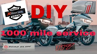 DIY 2024 Harley Davidson Road Glide 1000 mile service 1k [upl. by Ronal]