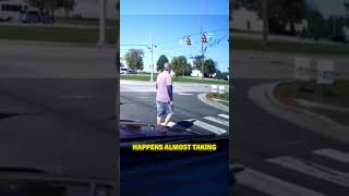 Cars Runs Red Light Then Lands On Another Car dashcam badaccident RedLightRunner [upl. by Armand]