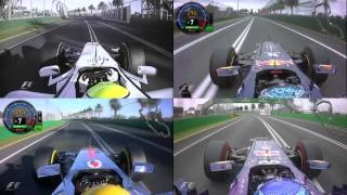 F1 Australia  Qualifying Lap Onboard Comparison 2009 amp 2011 amp 2012 amp 2013 [upl. by Aryajay299]