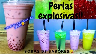 Bebidas de perlas explosivas 😋bobas de sabores😋aprende y emprende Ideales para el día del niño [upl. by Alroi]