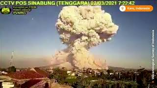 Timelapse shows multiple eruptions of Indonesias volcano [upl. by Halilak]