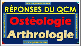 Réponse du QCM Ostéologie Arthrologie [upl. by Rhoades]