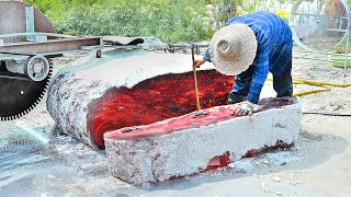 Amazing Process of Cutting Gigantic Volcanic Glass to Make Crystal Balls [upl. by Esiuol]