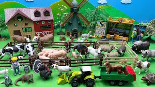 Farm Animals With Schleich Animal And Playmobil  Cow Horse Chicken Pig [upl. by Nonnah711]