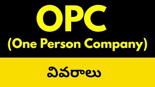 OPC  One person company  one person company meaning  opc registration process [upl. by Einwahs568]