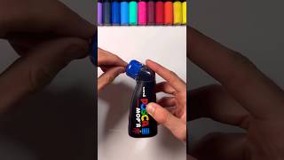 Best blue posca marker art painting arte posca [upl. by Danica833]