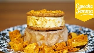 How to Make a Ginger Honeycomb Ice Cream Sandwich  Cupcake Jemma [upl. by Damas]