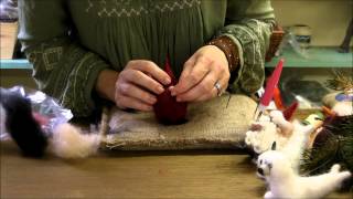 How to Needle Felt  Ornament Series Santa by Sarafina Fiber Art [upl. by Poirer]