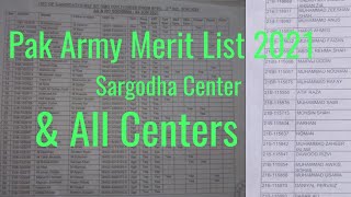 Pak Army Sargodha Center Merit List  Pak Army Merit List All Centers [upl. by Korenblat]