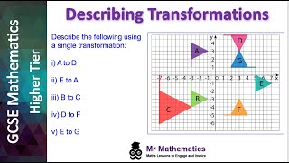 Describing Transformations  GCSE Maths  Mr Mathematics [upl. by Bonneau425]