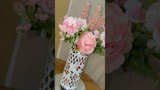 Diy Mirror mosaic art flower vase diy flowervase mirrormosaic art shorts youtubeshorts [upl. by Walker]