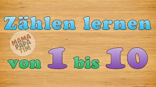 Zählen lernen von 1 bis 10 deutsch  Lernvideo für Kinder  Mathematik Tutorial eins bis zehn [upl. by Morita88]