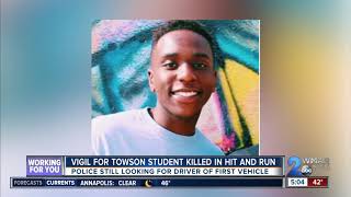 Towson University students hold vigil for classmate killed by hit and run [upl. by Mackie]