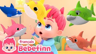 🦈Cinq Petits Requins  Chanter avec Bebefinn  Bebefinn français👶Chansons pour Enfants [upl. by Llibyc]