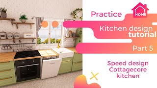 Cottagecore kitchen Room Planner Practice speed design  custom kitchen part 5 [upl. by Epuladaugairam]