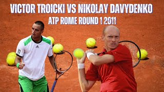 VICTOR TROICKI VS NIKOLAY DAVYDENKO  2011 MENS ROME ROUND 1 [upl. by Assej]