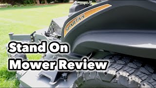 Spartan Stand On Mower Review GCI Turf MowDown ShowDown [upl. by Kostman]