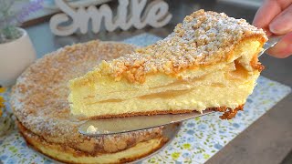 Käsekuchen ohne Boden mit Streusel und Äpfel  neues Rezept Sehr lecker 😋 [upl. by Terag]