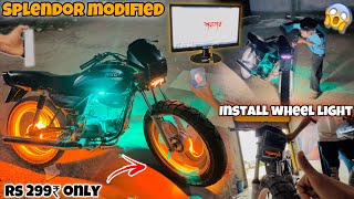 Splendor Modification🔥  Install Wheels Light  Headlight Projector😍  Splendor Modified 2024😱 [upl. by Neukam]