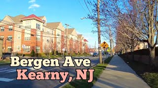 Walking on Bergen Avenue in Kearny New Jersey USA  Passaic Ave to NewarkJersey City Tpk [upl. by Hahsi]