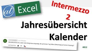 Jahresübersicht in Excel 2016 erstellen  Mehrere Einträge pro Zelle [upl. by Foulk]