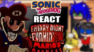 Sonic Characters react to VS FNF VS Mario’s Madness Week  FNF  GCRV [upl. by Austin727]